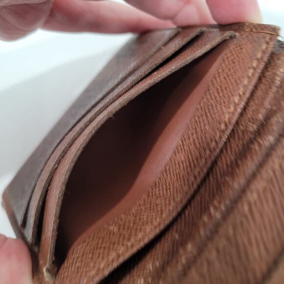 Vintage Louis Vuitton Men's LV Brown Bi-Fold Leather Wallet Monogram Card Bill - Picture 6 of 13